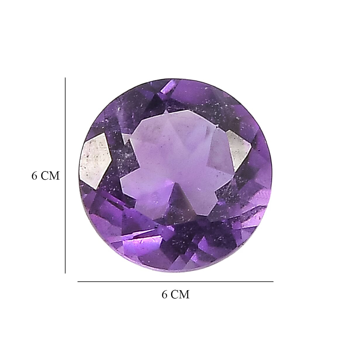 African Amethyst Round 6 mm Gemstone, 0.68 Ct