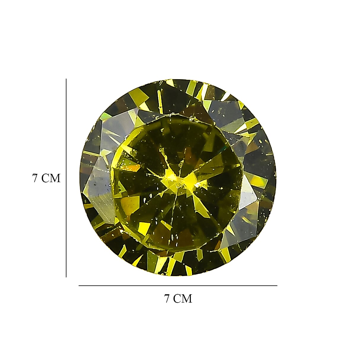 Peridot Cubic Zirconia Round 7 mm Gemstone, 2.00 Ct