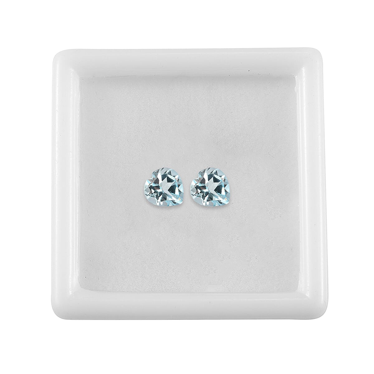 Set Of 2 Skyblue Topaz Heart 6 mm Gemstone, 1.65 Ct