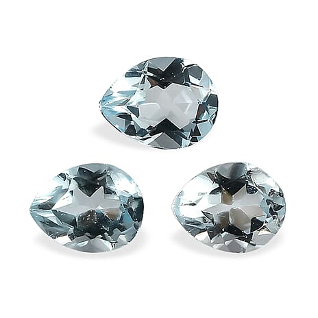 Set Of 3 Skyblue Topaz Pear 5X4 mm Gemstone, 1.20 Ct