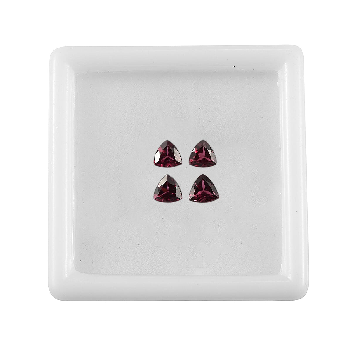 Set Of 4 Rhodolite Garnet Trillion 4.5 mm Gemstone, 1.64 Ct