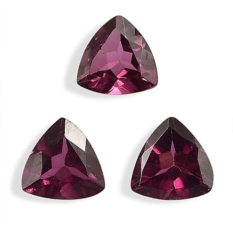 Set Of 3 Rhodolite Garnet Trillion 5 mm Gemstone, 1.78 Ct