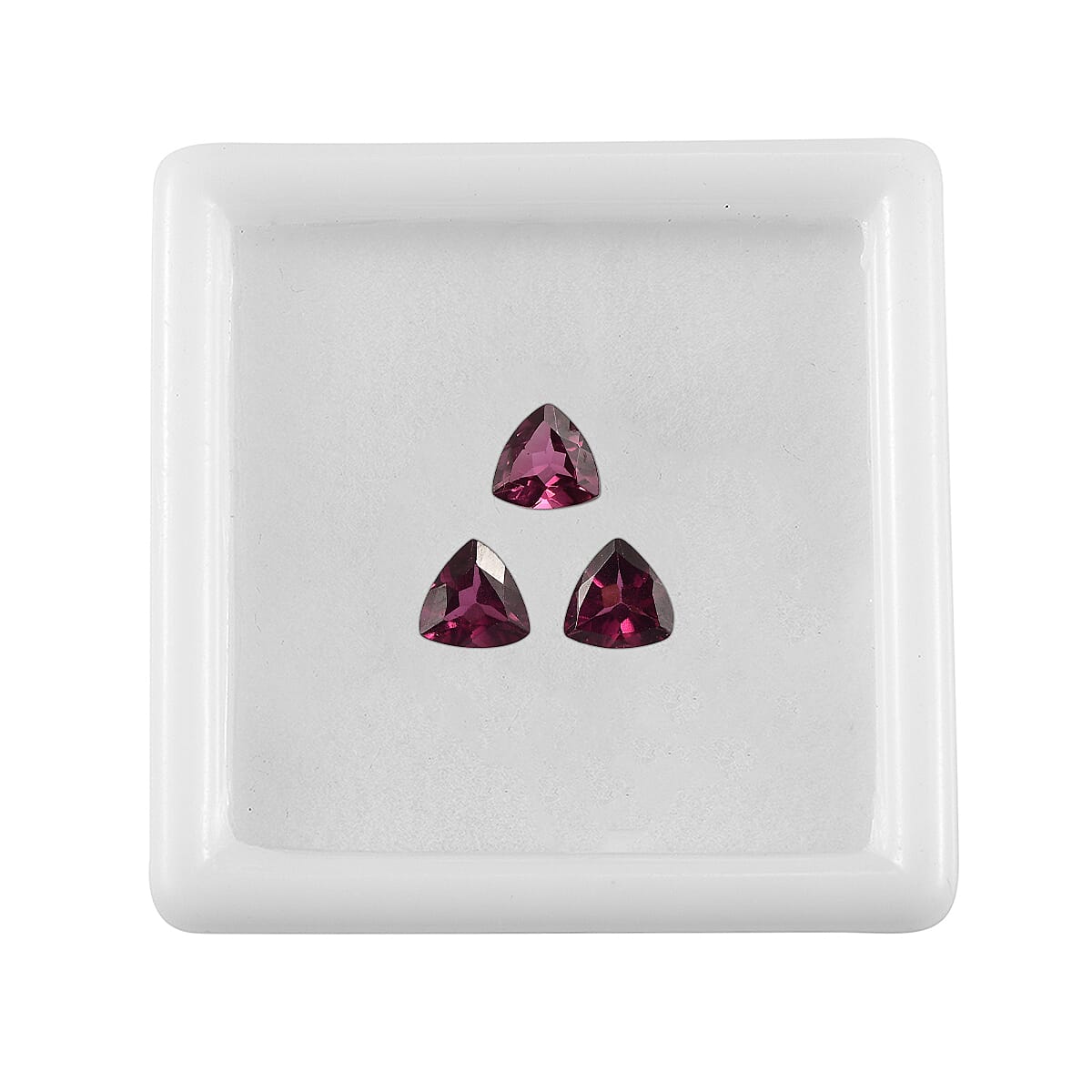 Set Of 3 Rhodolite Garnet Trillion 5 mm Gemstone, 1.78 Ct