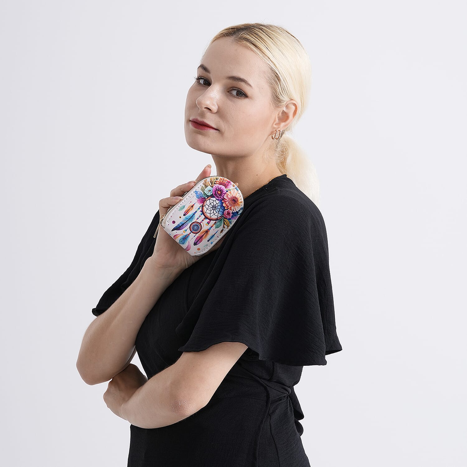 Multicolour Feather & Dreamcatcher Print RFID Card Wallet