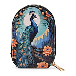 Artistic Lady Portrait with Flowers & Birds Print RFID Card Wallet - Multi Colour