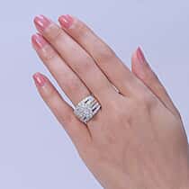 Luxuriant - SGL Certified SI-G-H Lab Grown Diamond Dome Ring in 18K Vermeil Yellow Gold Plated Sterling Silver 3.02 Ct.