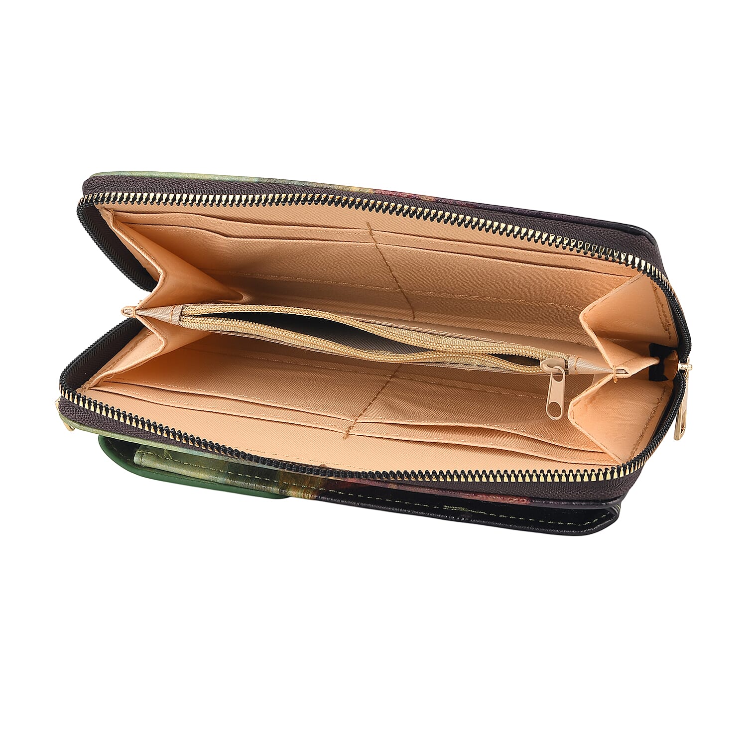 Designer Inspired Mona Lisa Portrait Phone Crossbody Bag with RFID Blocking - Green