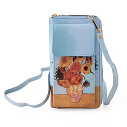 Designer Inspired Mona Lisa Portrait Phone Crossbody Bag with RFID Blocking - Green