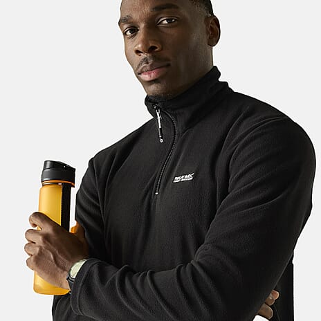 Regatta Mens Lightweight Half-Zip Fleece (Size L) - Black