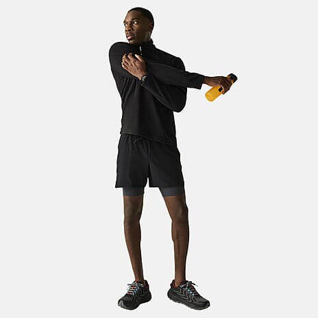 Regatta Mens Lightweight Half-Zip Fleece (Size M) - Black