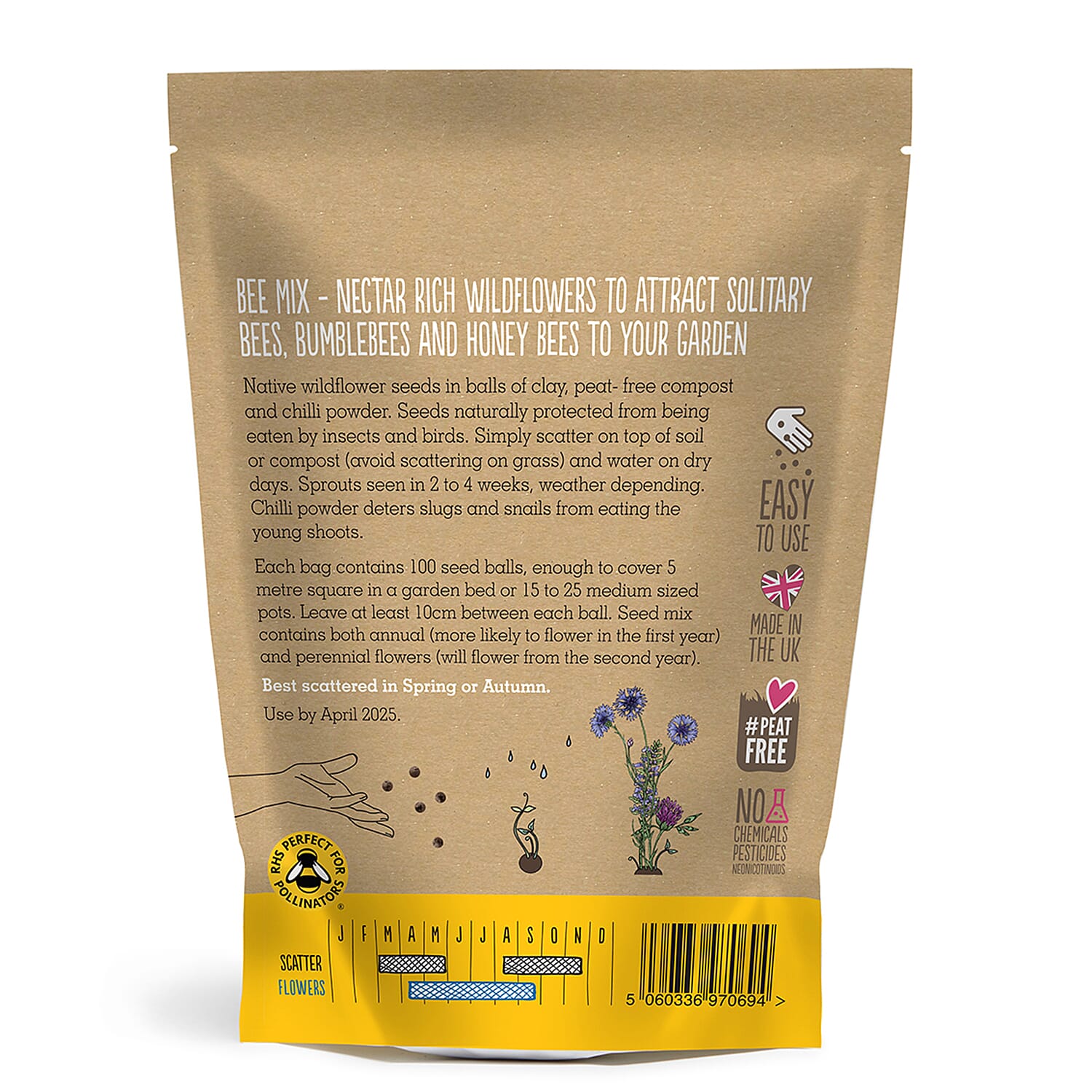 Seedball Bee Mix 100-Ball Wildflower Grab Bag - Yellow