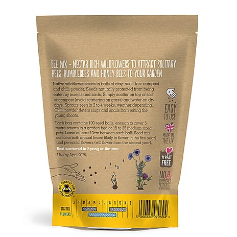 Seedball Bee Mix 100-Ball Wildflower Grab Bag - Yellow