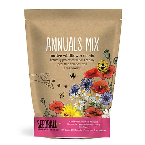 Seedball Annuals Mix 100-Ball Wildflower Grab Bag - Pink