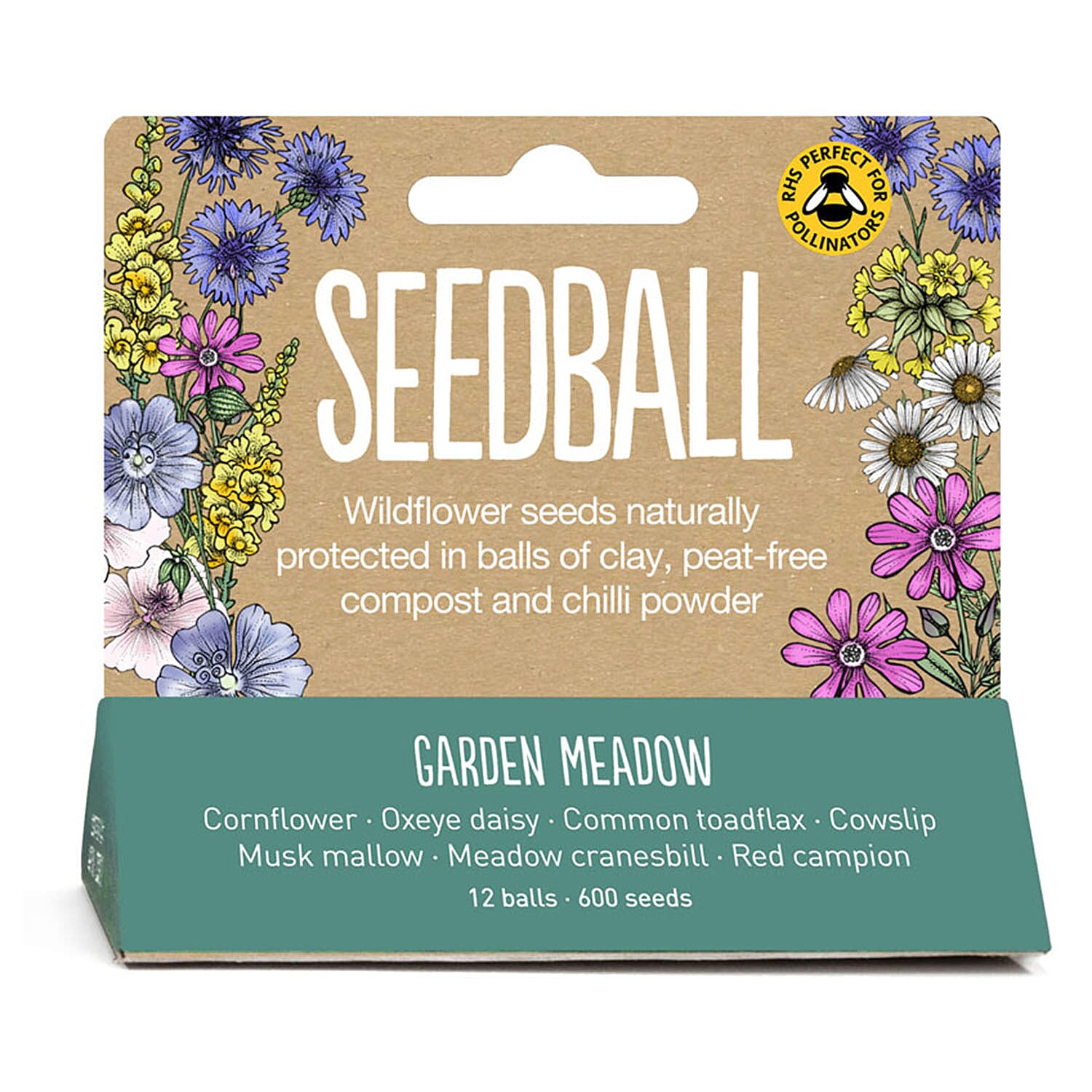 Seedball Bee Mix 12-Ball Wildflower Hanging Pack - Green