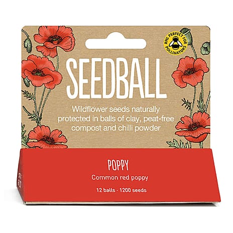 Seedball Bee Mix 12-Ball Wildflower Hanging Pack - Red