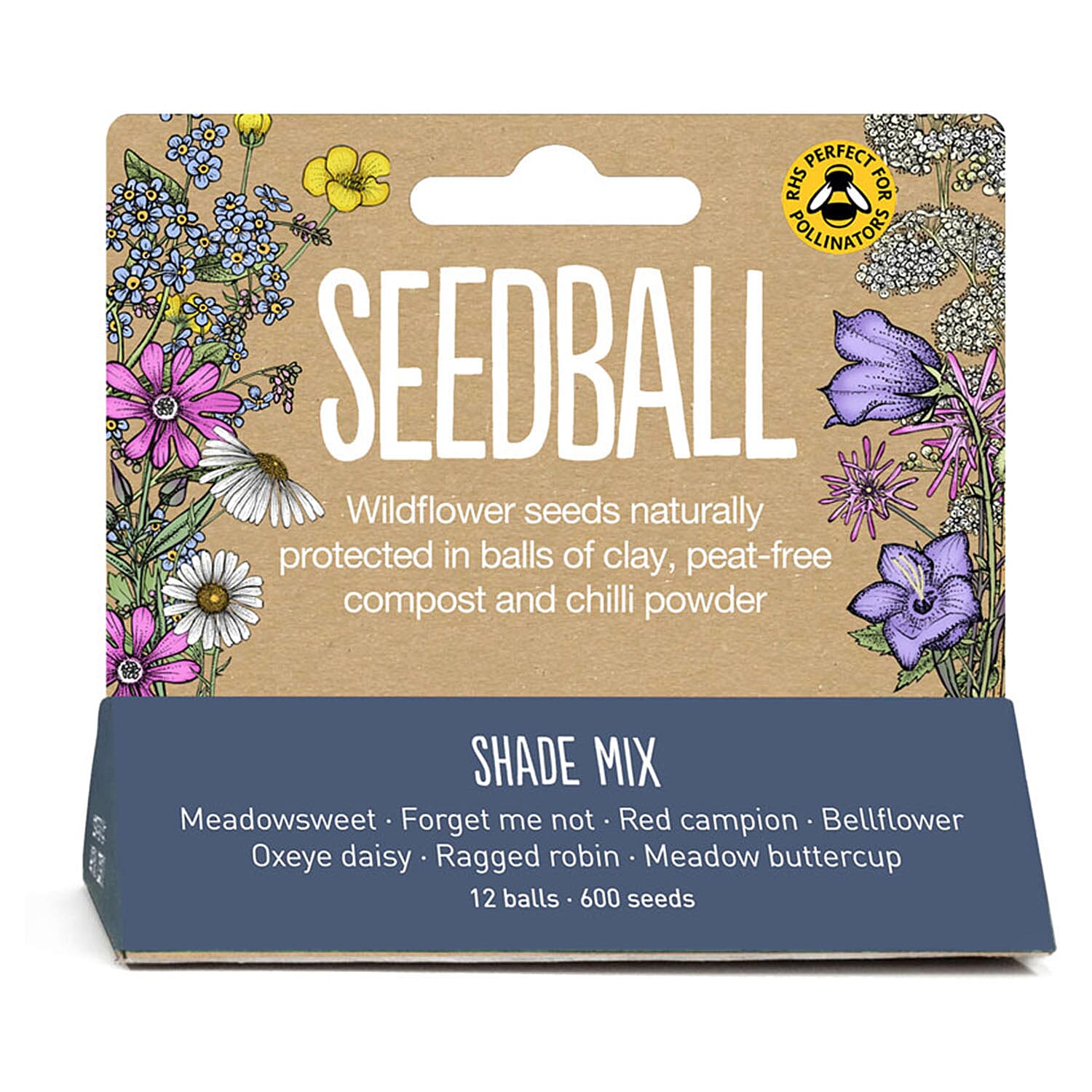 Seedball Bee Mix 12-Ball Wildflower Hanging Pack - Violet
