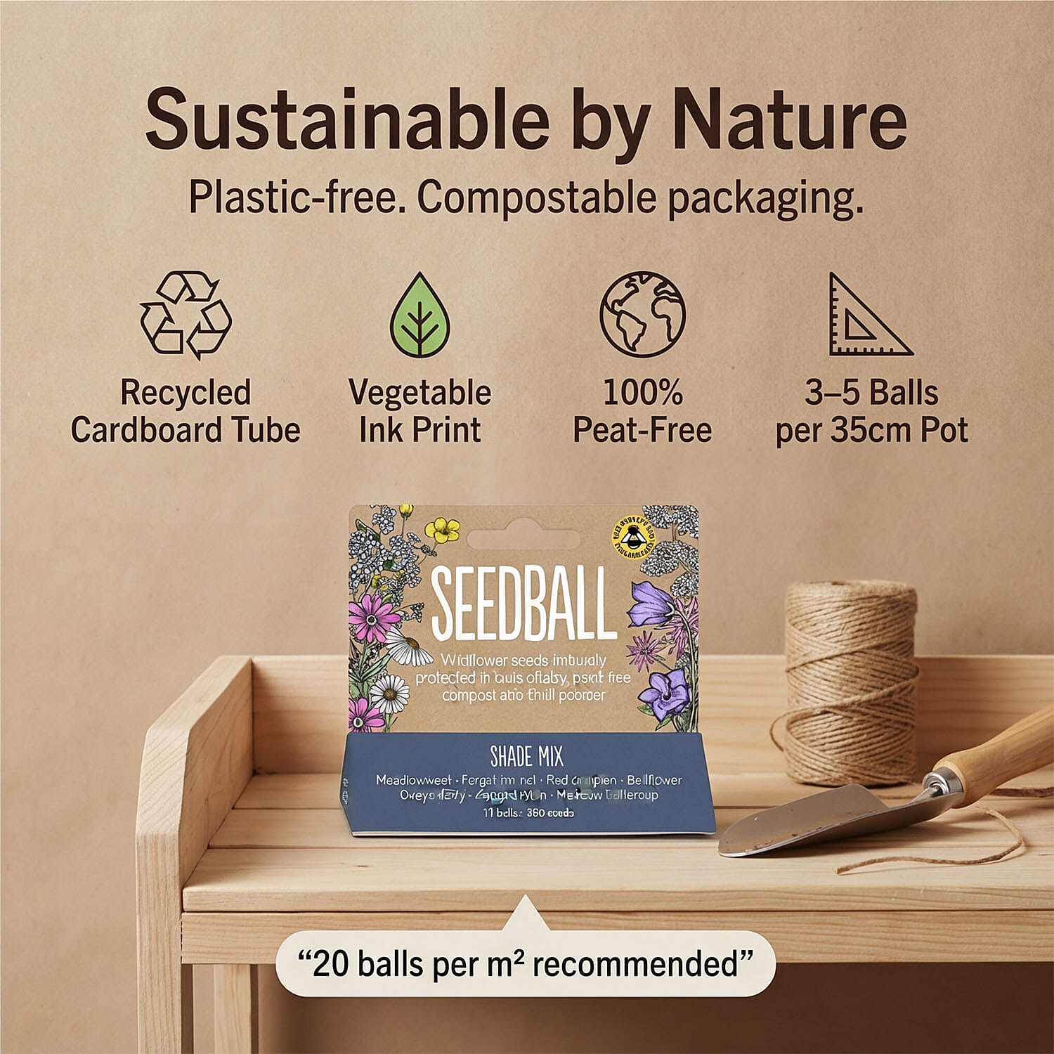 Seedball Bee Mix 12-Ball Wildflower Hanging Pack - Violet