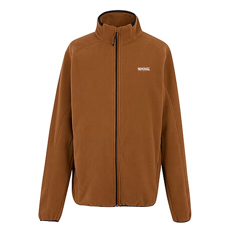 Regatta Mens Full-Zip Microfleece With Zipped Pockets (Size M) - Nut Brown