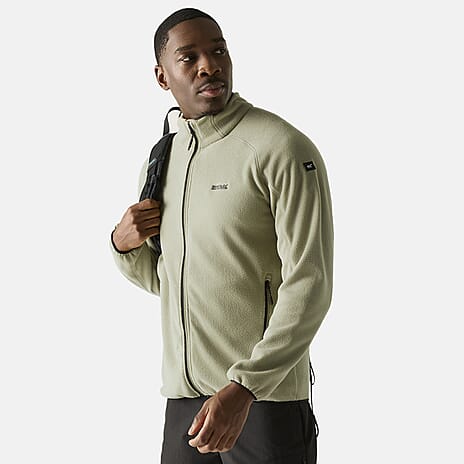 Regatta Mens Full-Zip Microfleece With Zipped Pockets (Size M) - Light Sage