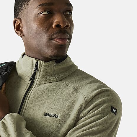 Regatta Mens Full-Zip Microfleece With Zipped Pockets (Size M) - Light Sage