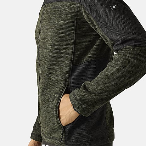 Regatta Mens Soft Two-Tone Fleece With Full-Zip With Zipped Pockets (Size L) - Green