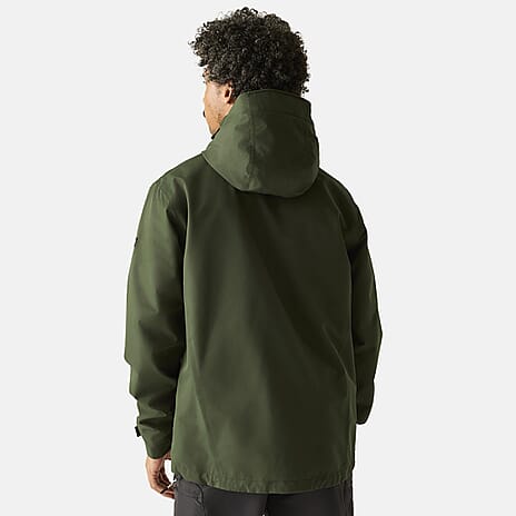 Regatta Mens Waterproof Jacket with Detachable Hood and Zipped Pockets (Size L) - Green
