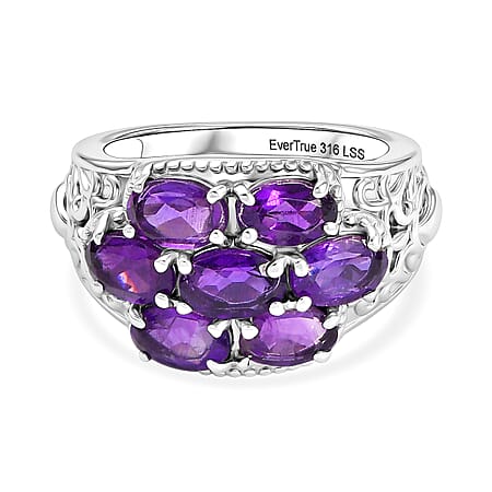 EverTrue Natural Zambian Amethyst Cluster Ring 3.03 Ct.