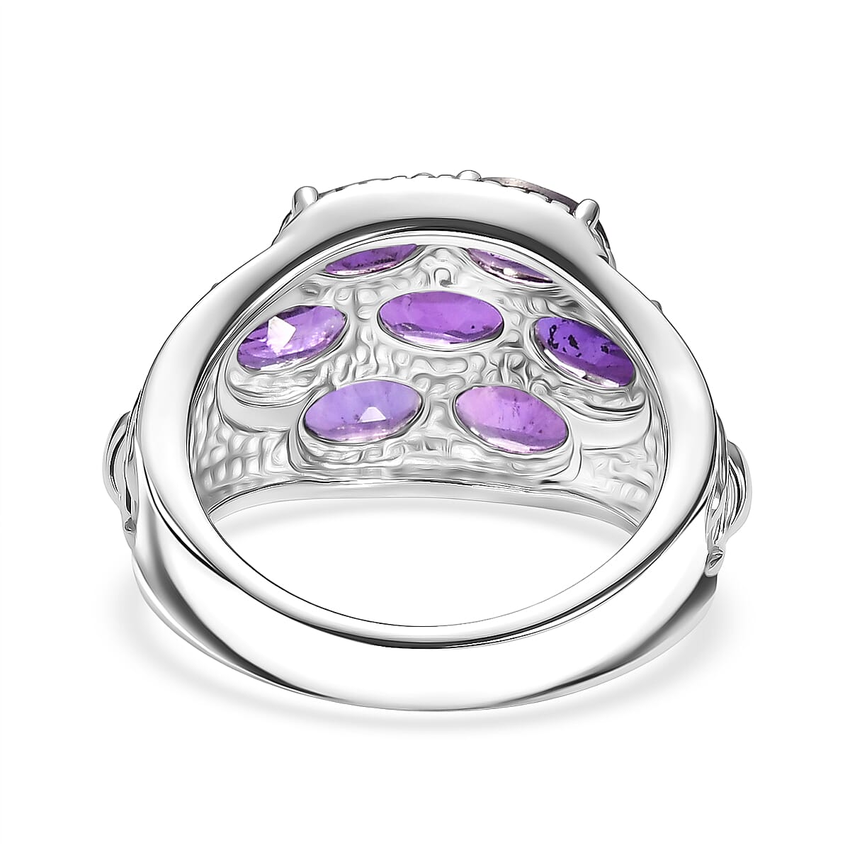 EverTrue Natural Zambian Amethyst Cluster Ring 3.03 Ct.