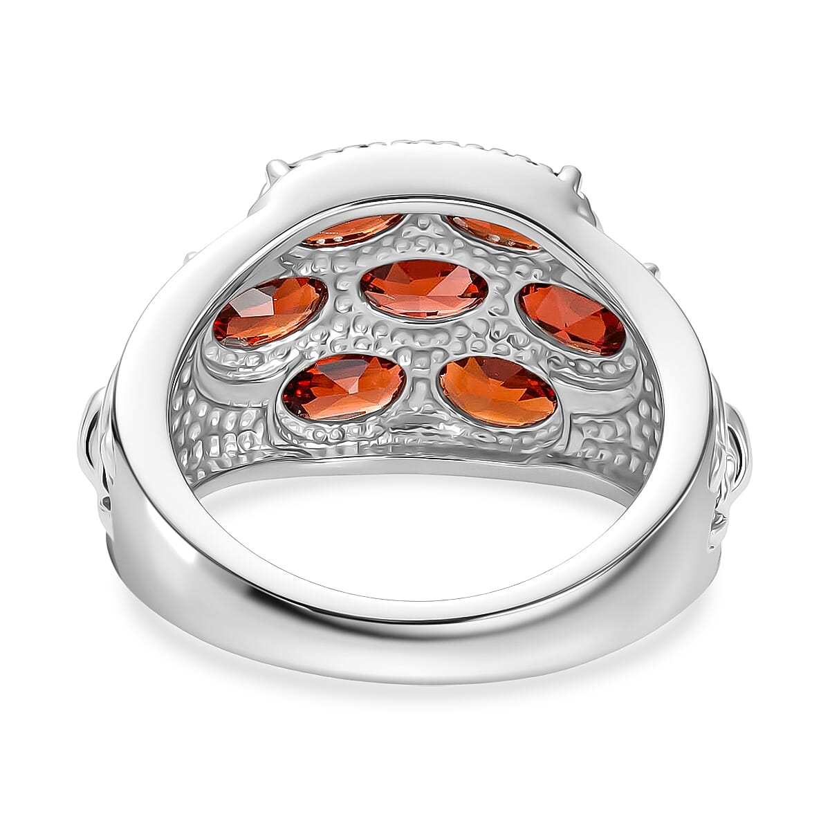 EverTrue Natural Mozambique Garnet Cluster Ring 3.84 Ct.