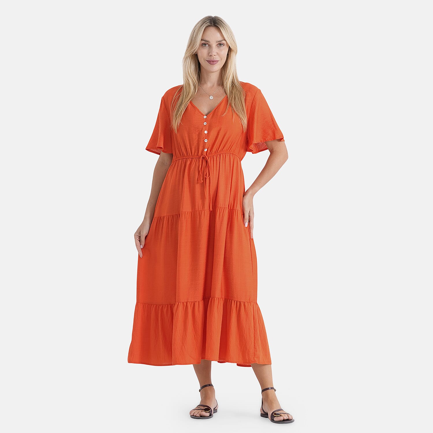 La Marey Printed Dress (Size - Medium) - Yellow