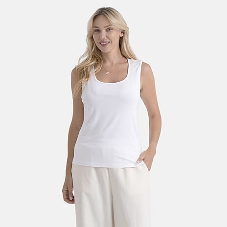 - Maisi Classic Scoop-neck Tank top (Size M) - White