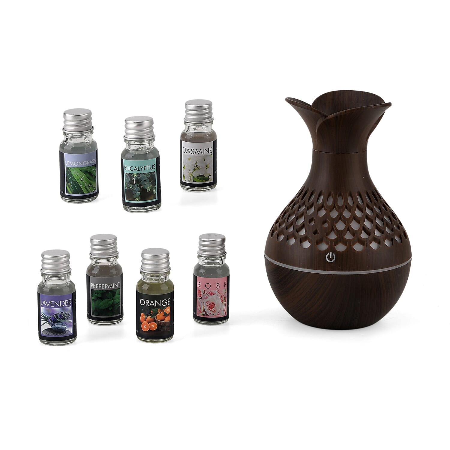 Ultrasonic Mist Humidifier With 7 Fragrance Oils - Dark Brown