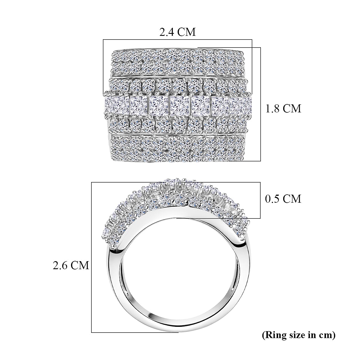 Luxuriant - SGL Certified SI-G-H Lab Grown Diamond Cluster Ring in Rhodium Overlay Sterling Silver 3.00 Ct.