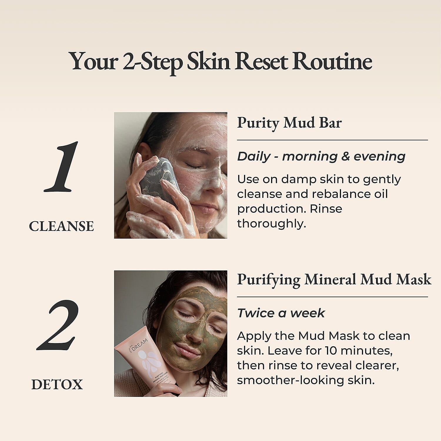 Dead Sea Dream Purity Mud Bar & Mud Mask Duo Bundle