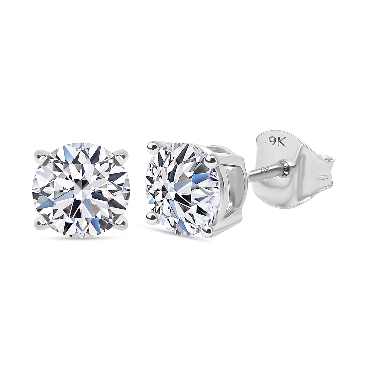 Luxuriant 9K White Gold SI Lab Grown Diamond GH, SI Earring, Gold Wt.1.2 Gms  2.000  Ct.