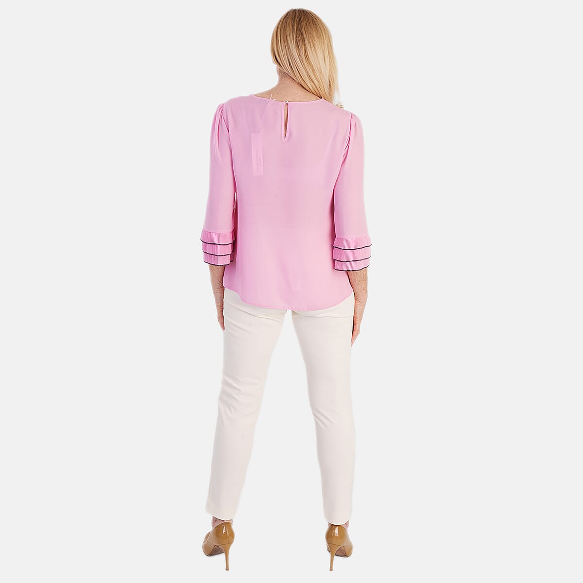 Marina Kaneva Elegant Flared Sleeve Hem Blouse 