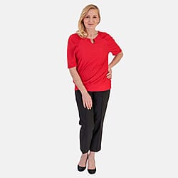 La marey Textured Key Hole Top