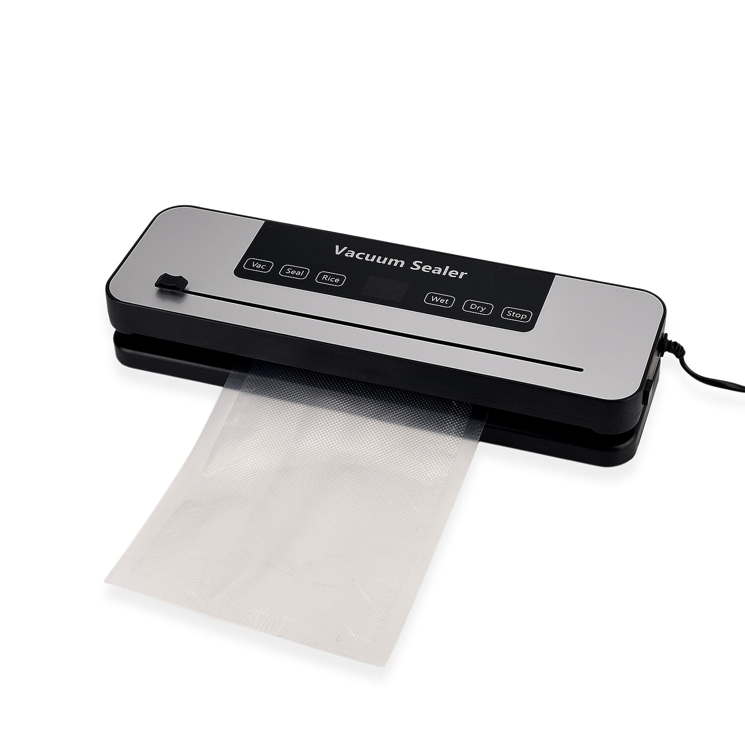 UV Sterilising Vacuum Sealer with 10 Bags (35.5x11x5.5cm) - Silver