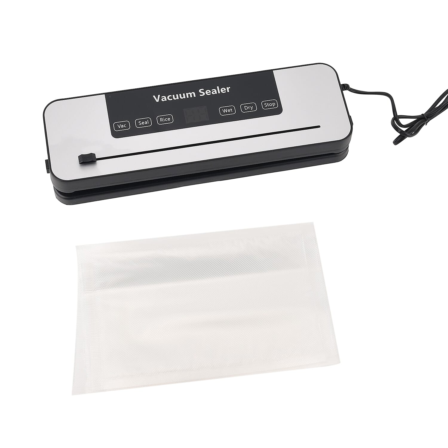 UV Sterilising Vacuum Sealer with 10 Bags (35.5x11x5.5cm) - Silver