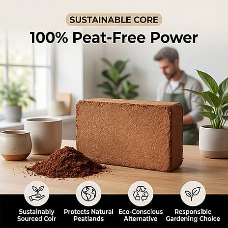 Coir Vital Grow Peat-Free Potting Mix - Sustainable Coconut Coir Substrate for Houseplants, Vegetables, and Containers with Superior Drainage and Neutral pH