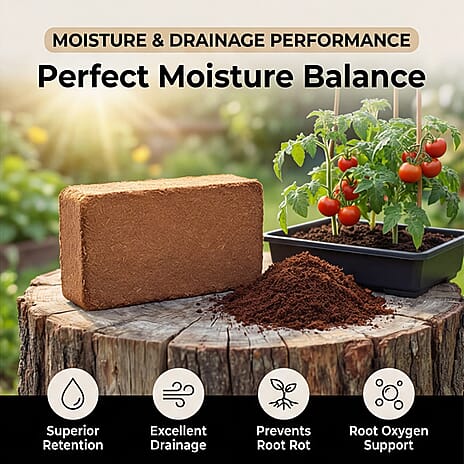 Coir Vital Grow Peat-Free Potting Mix - Sustainable Coconut Coir Substrate for Houseplants, Vegetables, and Containers with Superior Drainage and Neutral pH