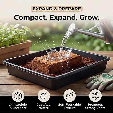 Coir Vital Grow Peat-Free Potting Mix - Sustainable Coconut Coir Substrate for Houseplants, Vegetables, and Containers with Superior Drainage and Neutral pH
