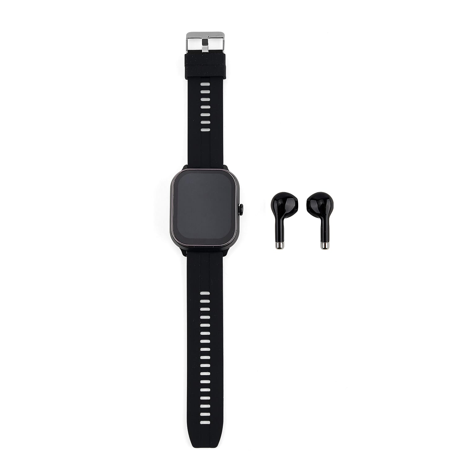 2 in 1 Integrated Wireless Earbuds Smartwatch Combo - Premium NFC Bluetooth Calling Watch with Heart Rate Blood Pressure Sleep Monitor Size 240mAh Battery 15 Day Lifetime - Black