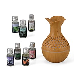 Ultrasonic Mist Humidifier With 7 Fragrance Oils - Dark Brown