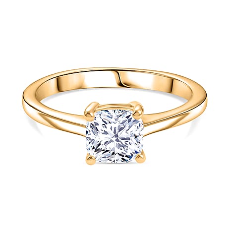 Luxuriant SI-G-H Lab Grown Diamond Solitaire Ring in 18K Vermeil Yellow Gold Plated Sterling Silver 1.02 Ct.