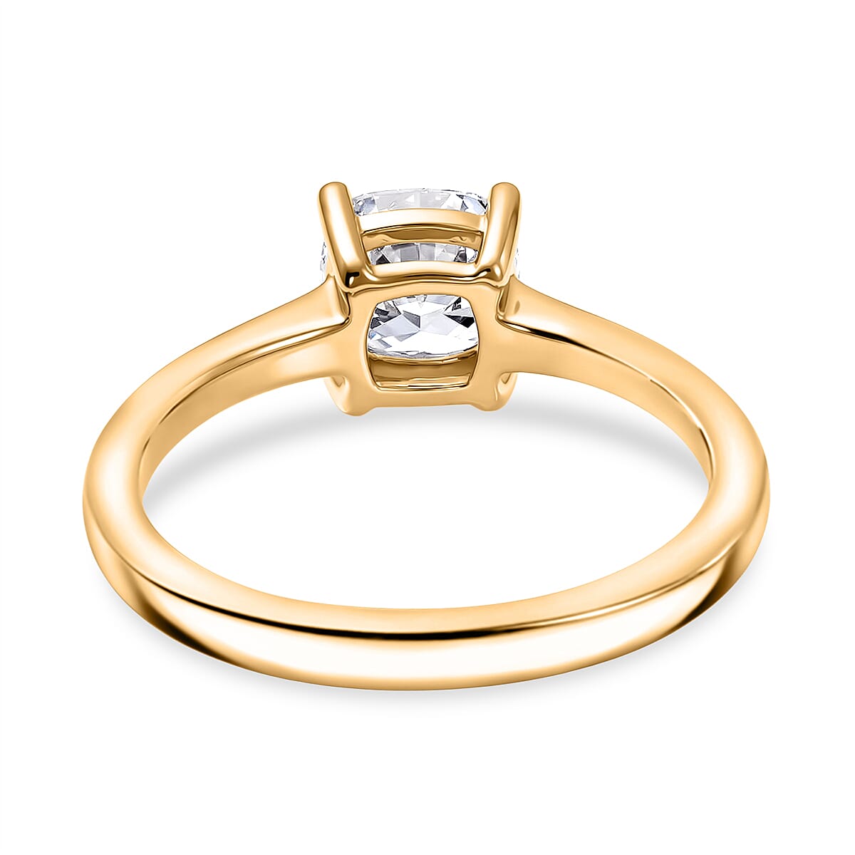 Luxuriant SI-G-H Lab Grown Diamond Solitaire Ring in 18K Vermeil Yellow Gold Plated Sterling Silver 1.02 Ct.