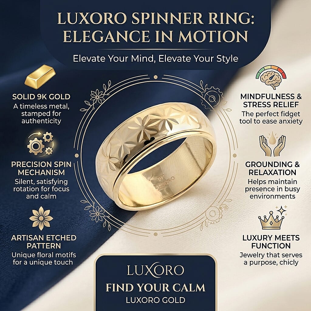 Luxoro 9K Yellow Gold Ring, Gold Wt.2.5 Gms