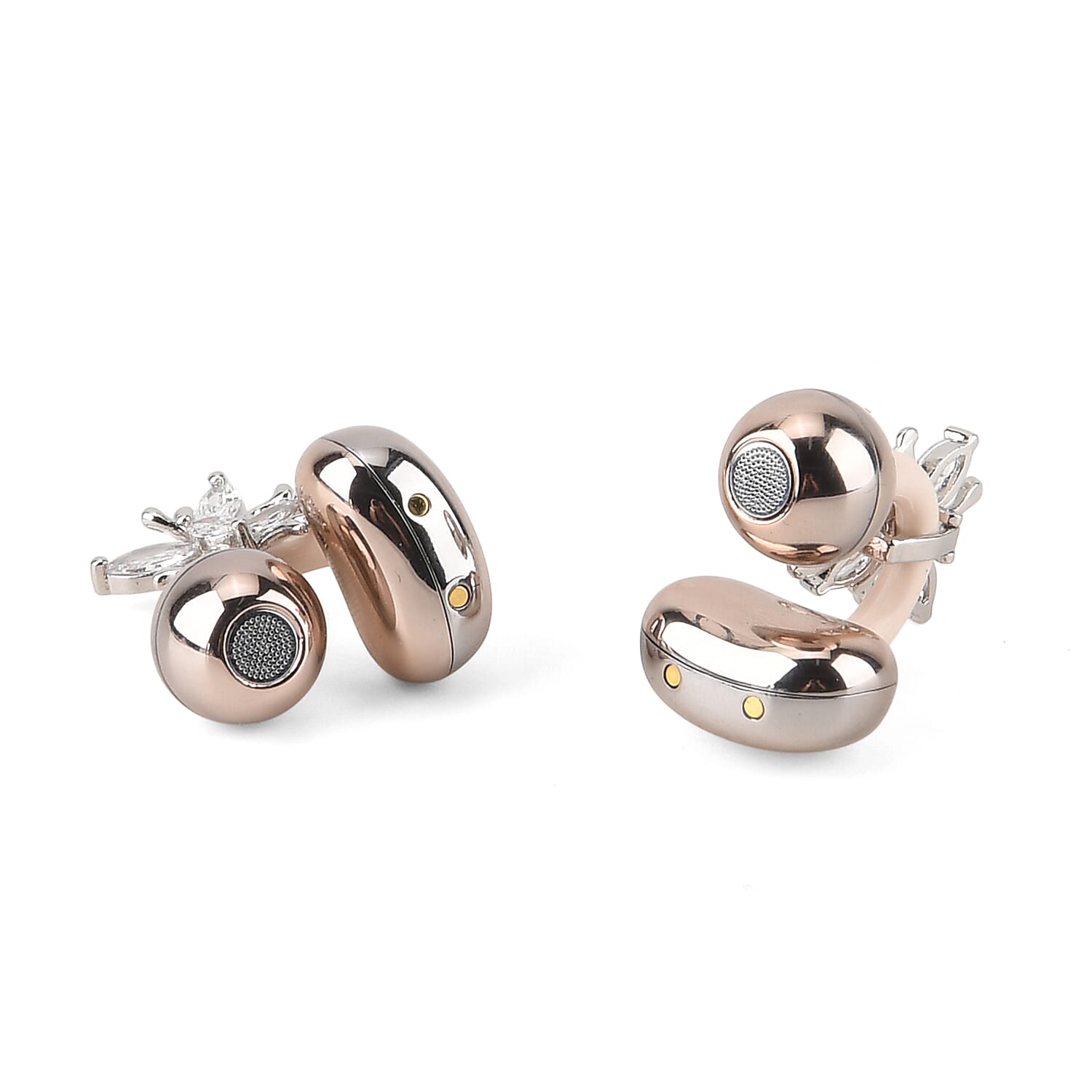 Wireless Ear Clip Butterfly Earrings Bluetooth Earbuds - Premium Bluetooth V6.0, 230mAh Charging Case 3-4 Hours Music Time - Gold