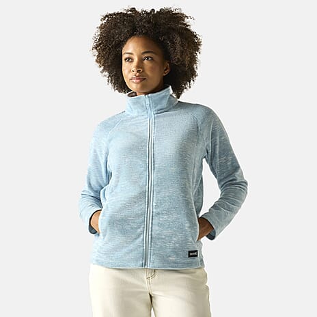 Regatta Womens Marl Knit Full-Zip Fleece (Size 22) - Blue
