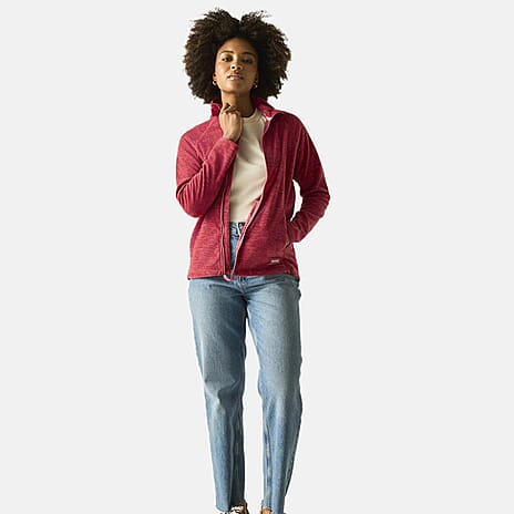 Regatta Womens Marl Knit Full-Zip Fleece (Size 20) - Rose Pink